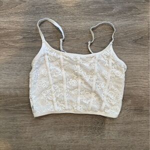 Colsie Cream Lace Bralette with Delicate Trim